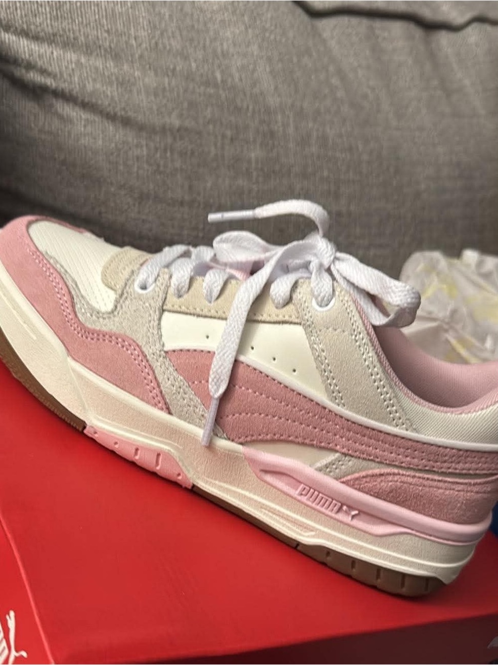 Pink and white Puma Sneakers